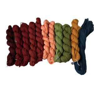 Lot Of 10 Mini Skein Wool Blend? Yarn 10oz.
